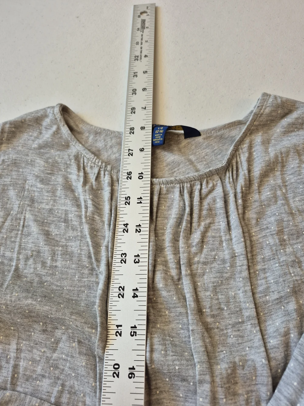 Polo by Ralph Lauren Silver-Thread Gray Long Sleeve Twirl Dress 4863